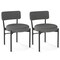Dining Chair Set of 2 with Curved Backrest and Padded Seat for Comfort